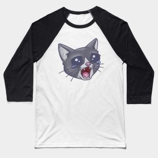 Crying Cat Meme Baseball T-Shirt